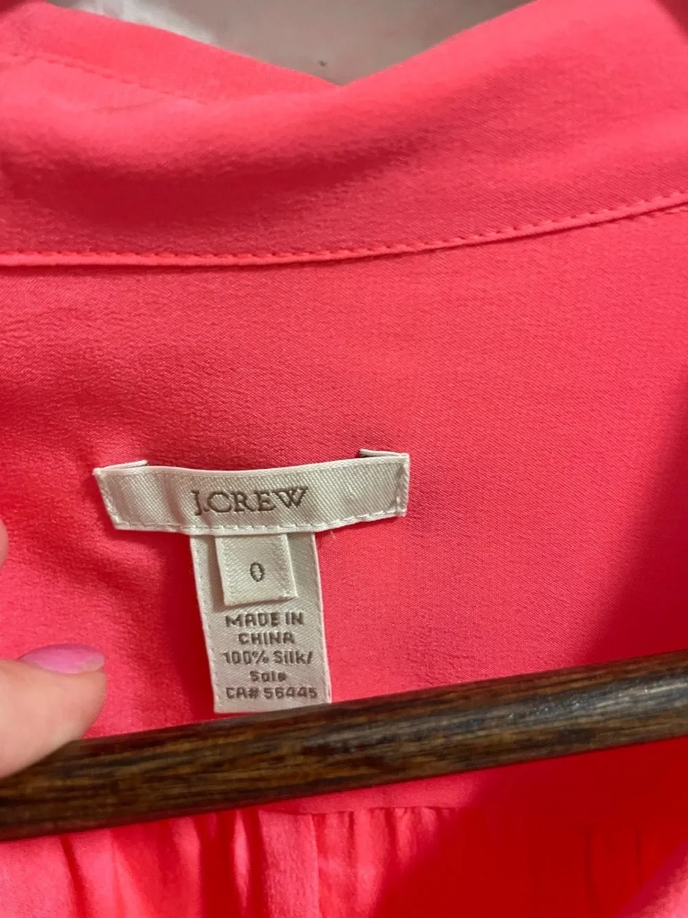 J. Crew Coral Pink Silk Button-Down Shirt with Chest Pockets